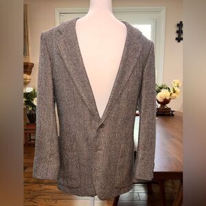 Yves Saint Laurent Tweed Sport Coat Blazer 2 Buttons Lined Made in France